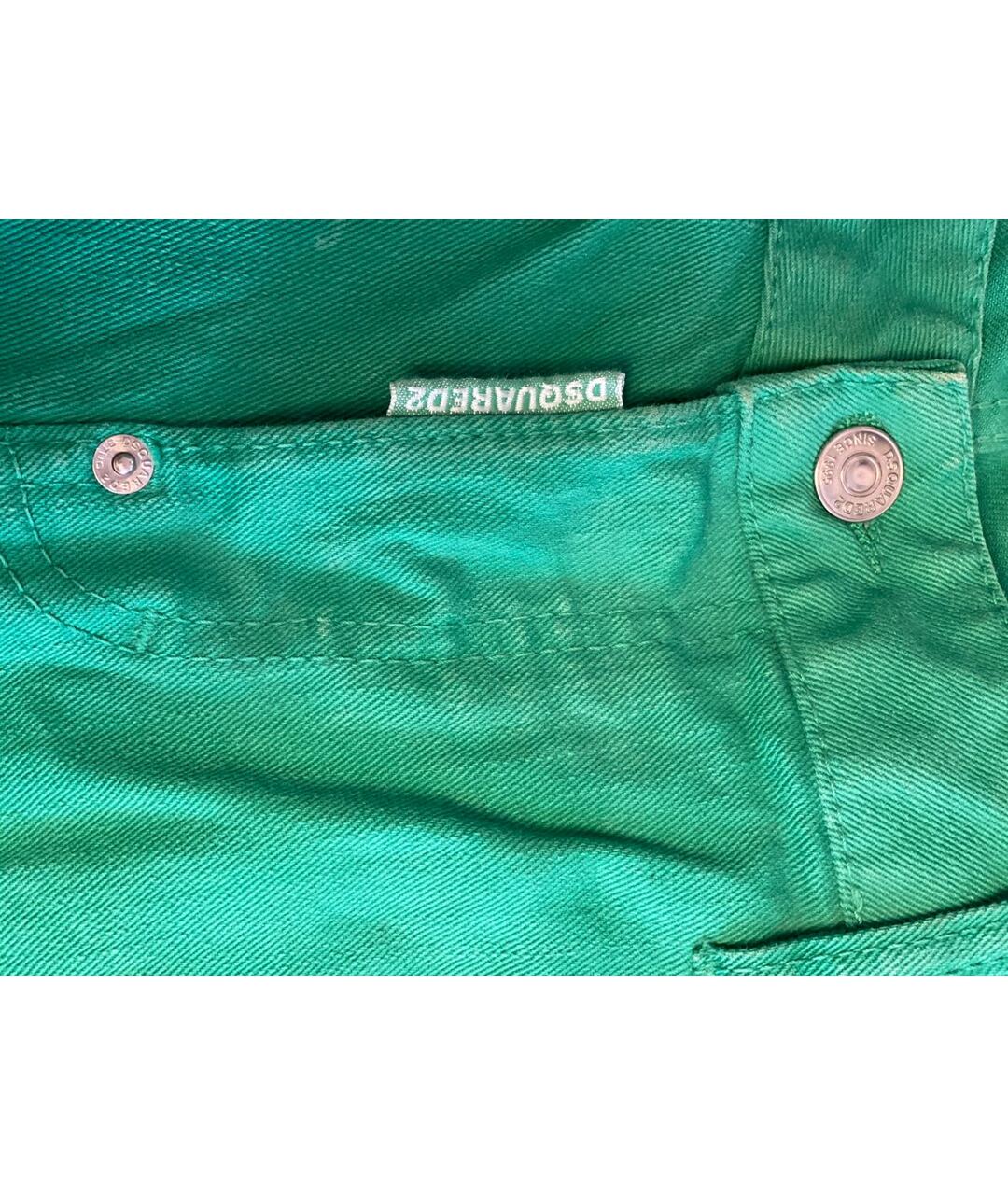 DSQUARED2 Зеленые хлопко-эластановые джинсы слим, фото 4