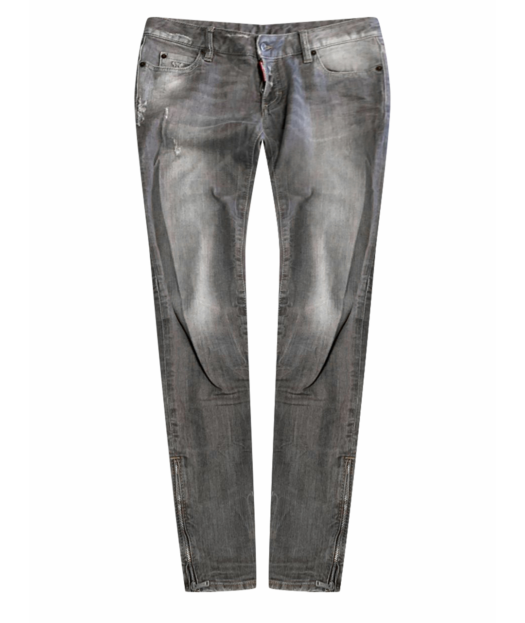 DSQUARED2 Серые хлопко-эластановые джинсы слим, фото 1