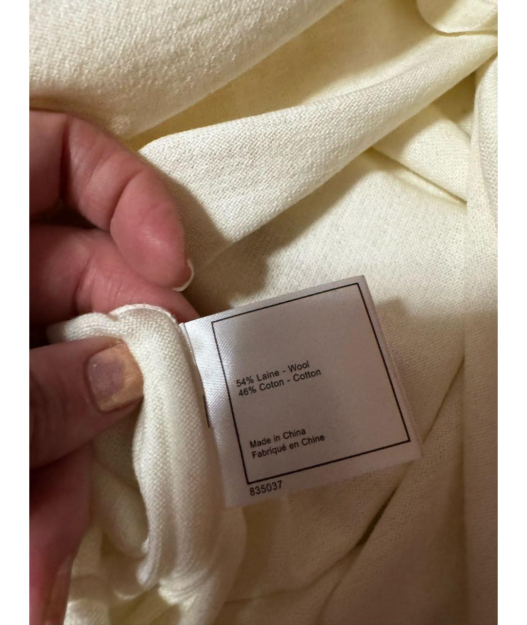 CHANEL PRE-OWNED Белый шерстяной джемпер / свитер, фото 6