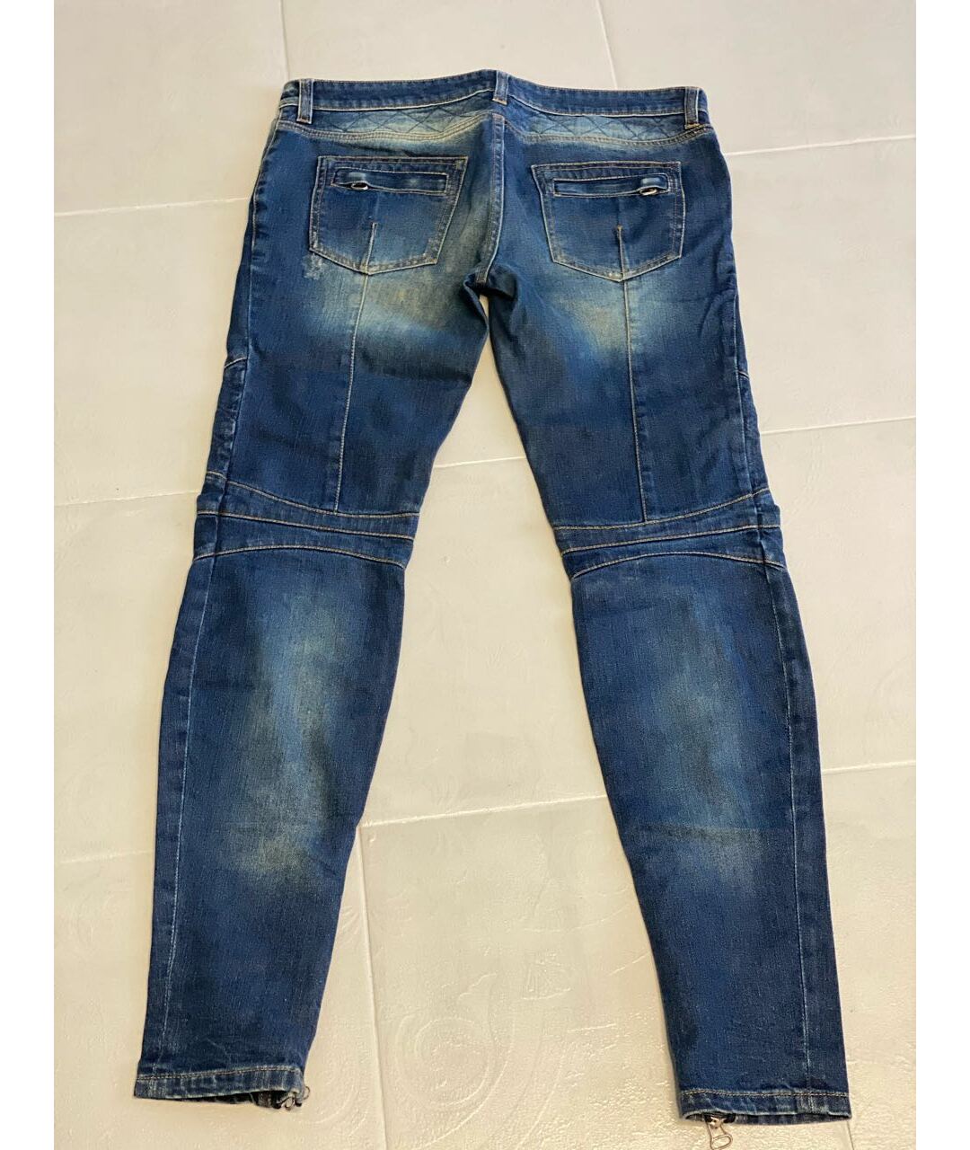 BALMAIN Синие хлопко-эластановые джинсы слим, фото 2