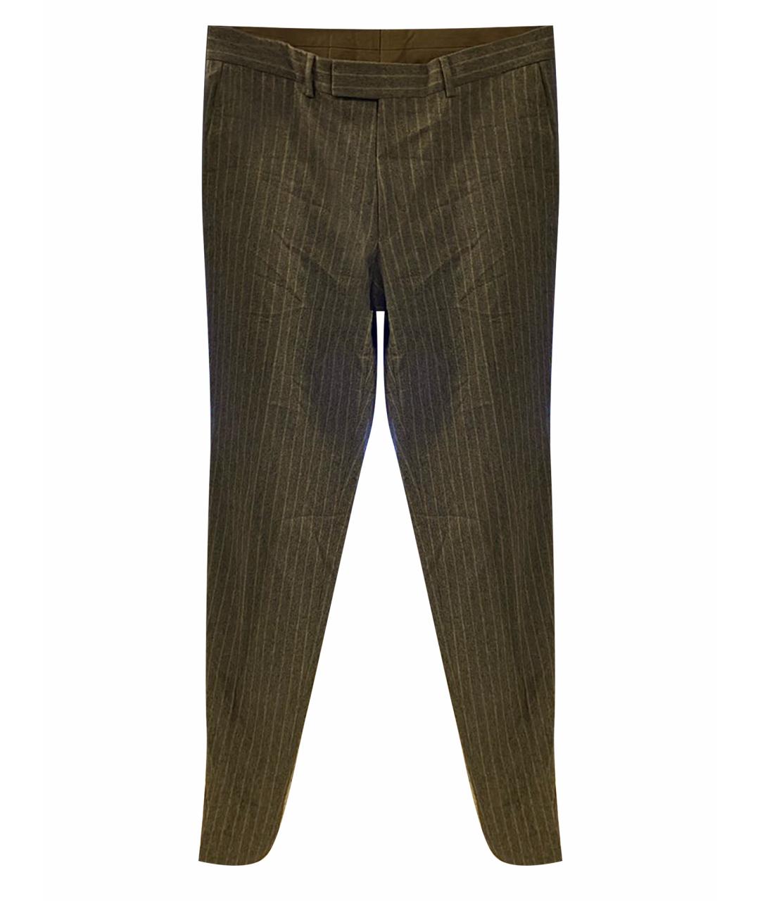 HUGO BOSS Серые шерстяные повседневные брюки, фото 1