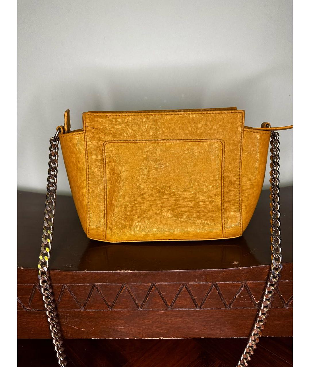 FURLA Желтая сумка через плечо из искусственной кожи, фото 3