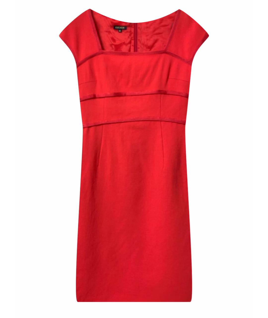 ESCADA Красное шерстяное коктейльное платье, фото 1