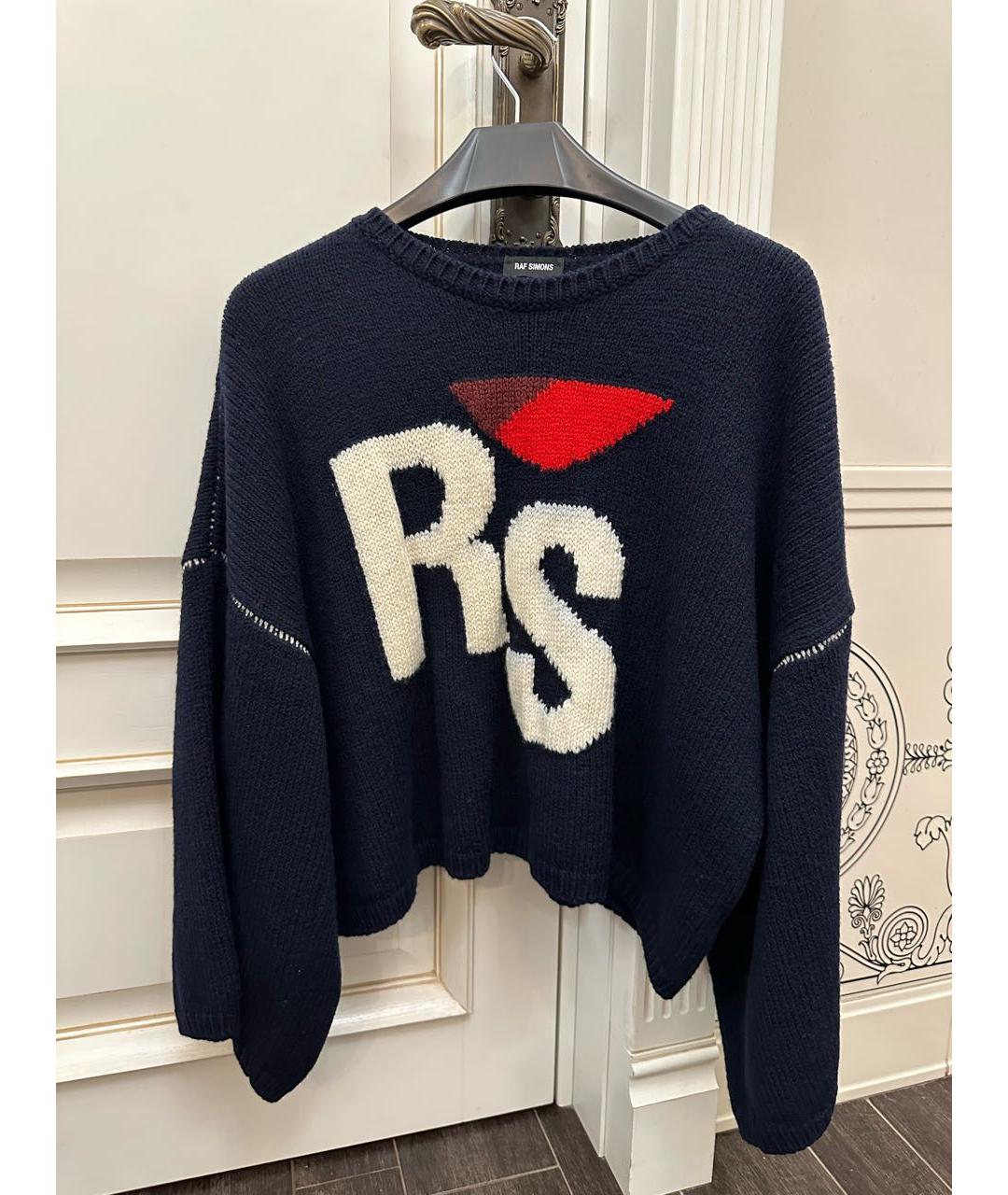 RAF SIMONS Темно-синий шелковый джемпер / свитер, фото 5