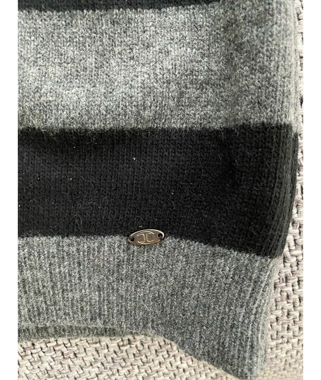 JUST CAVALLI Антрацитовый шерстяной джемпер / свитер, фото 3