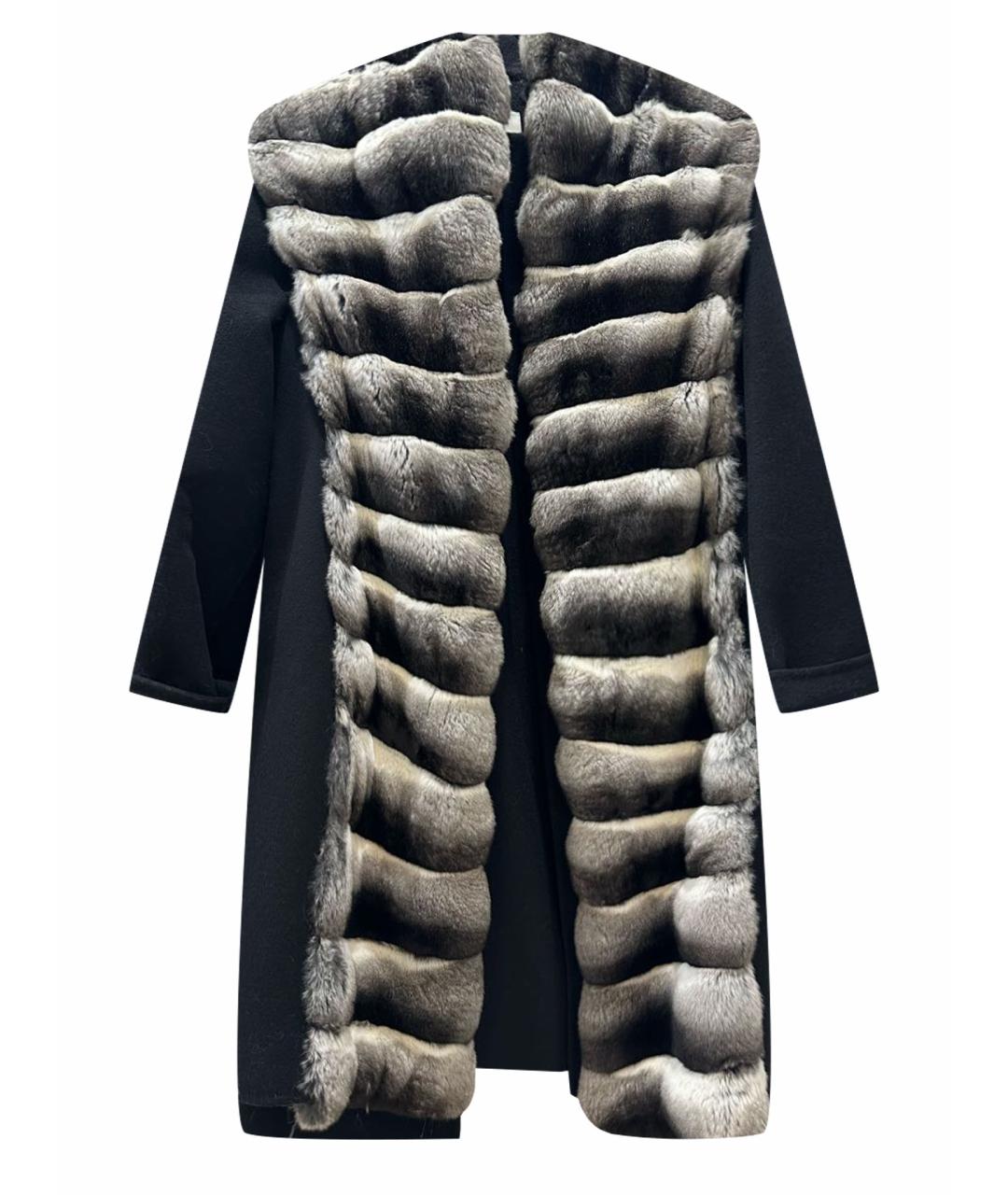 MANZONI 24 Черное меховое пальто, фото 1