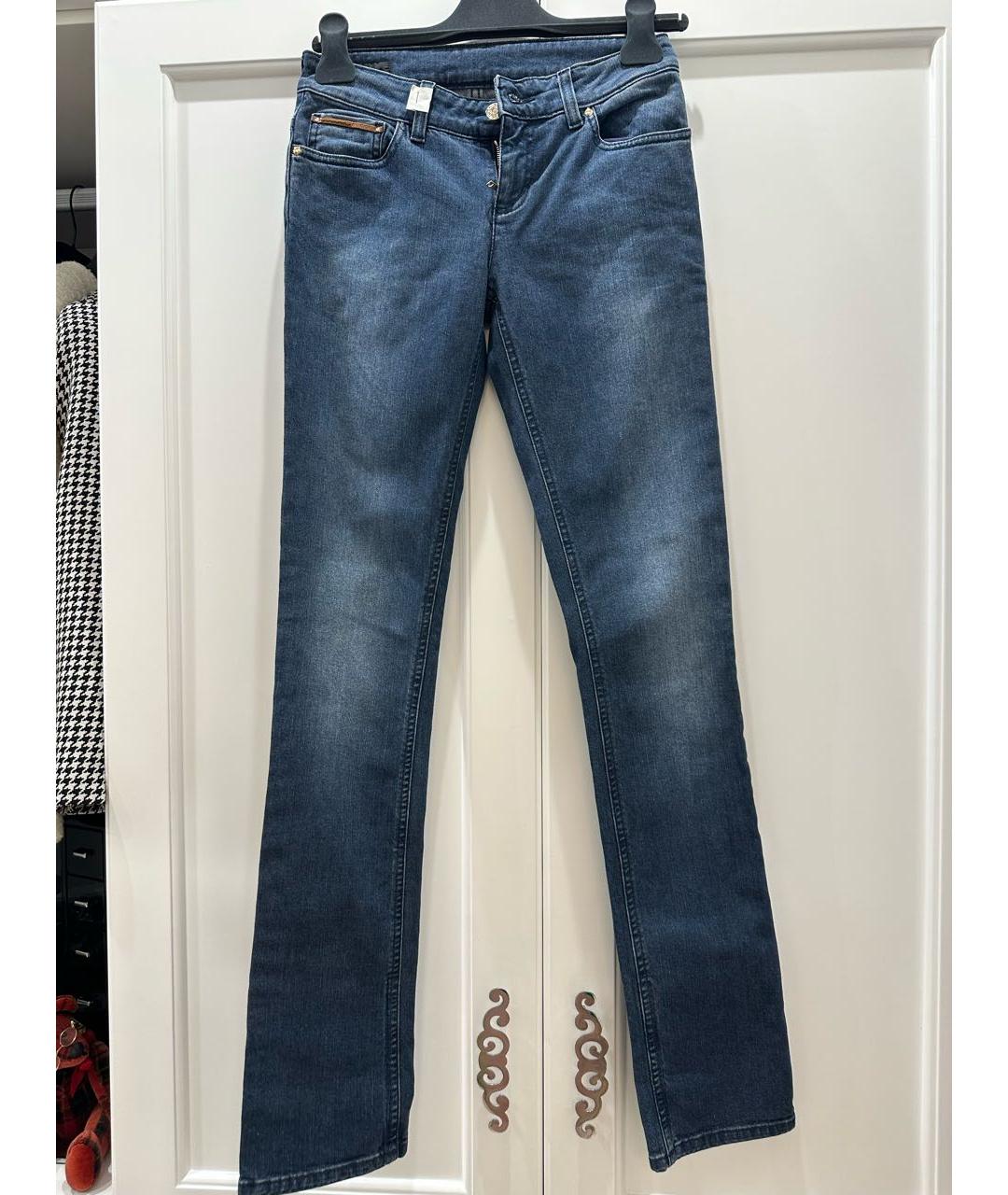 GUCCI Темно-синие хлопковые джинсы слим, фото 4