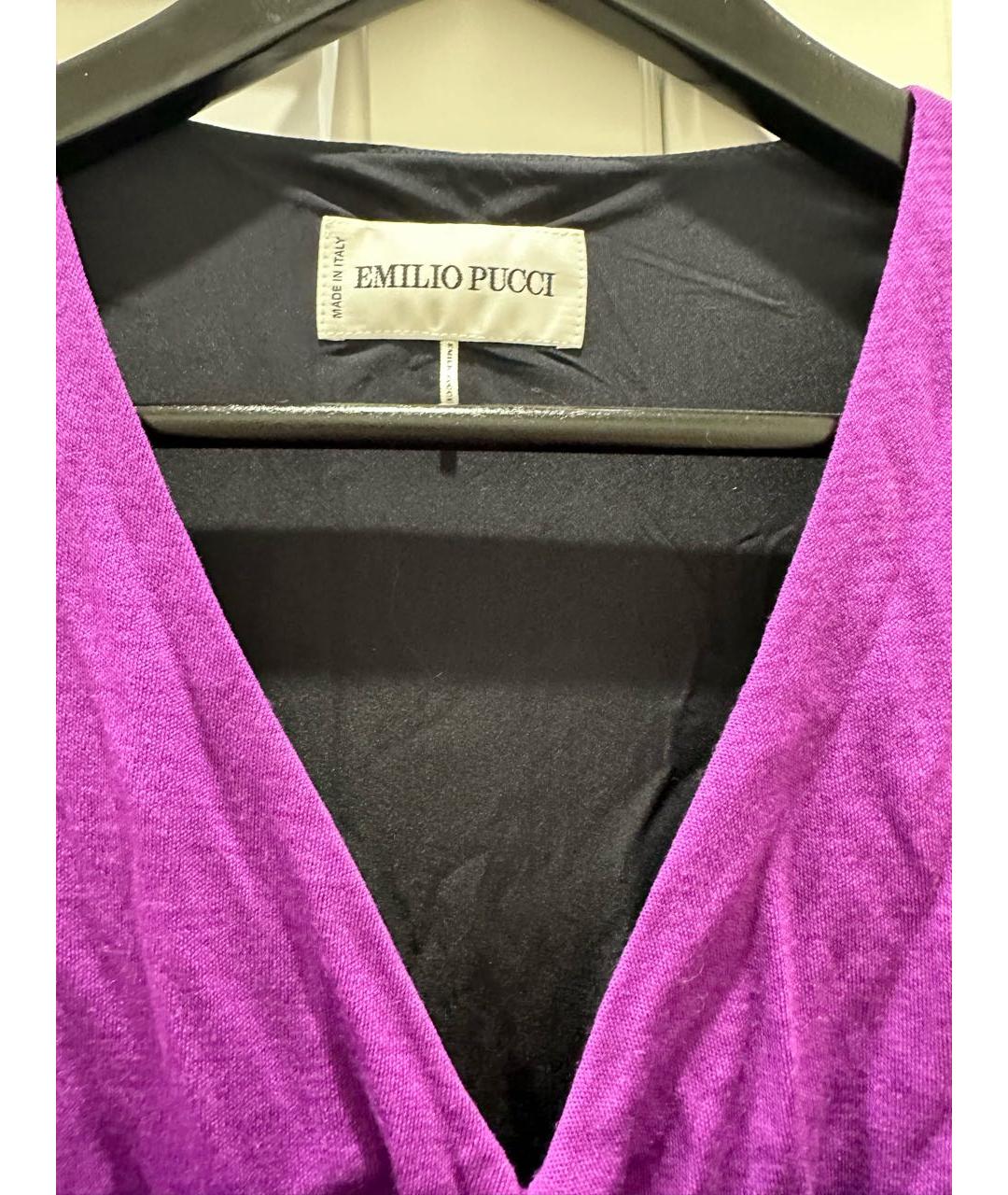 EMILIO PUCCI Фиолетовое полиамидовое коктейльное платье, фото 3