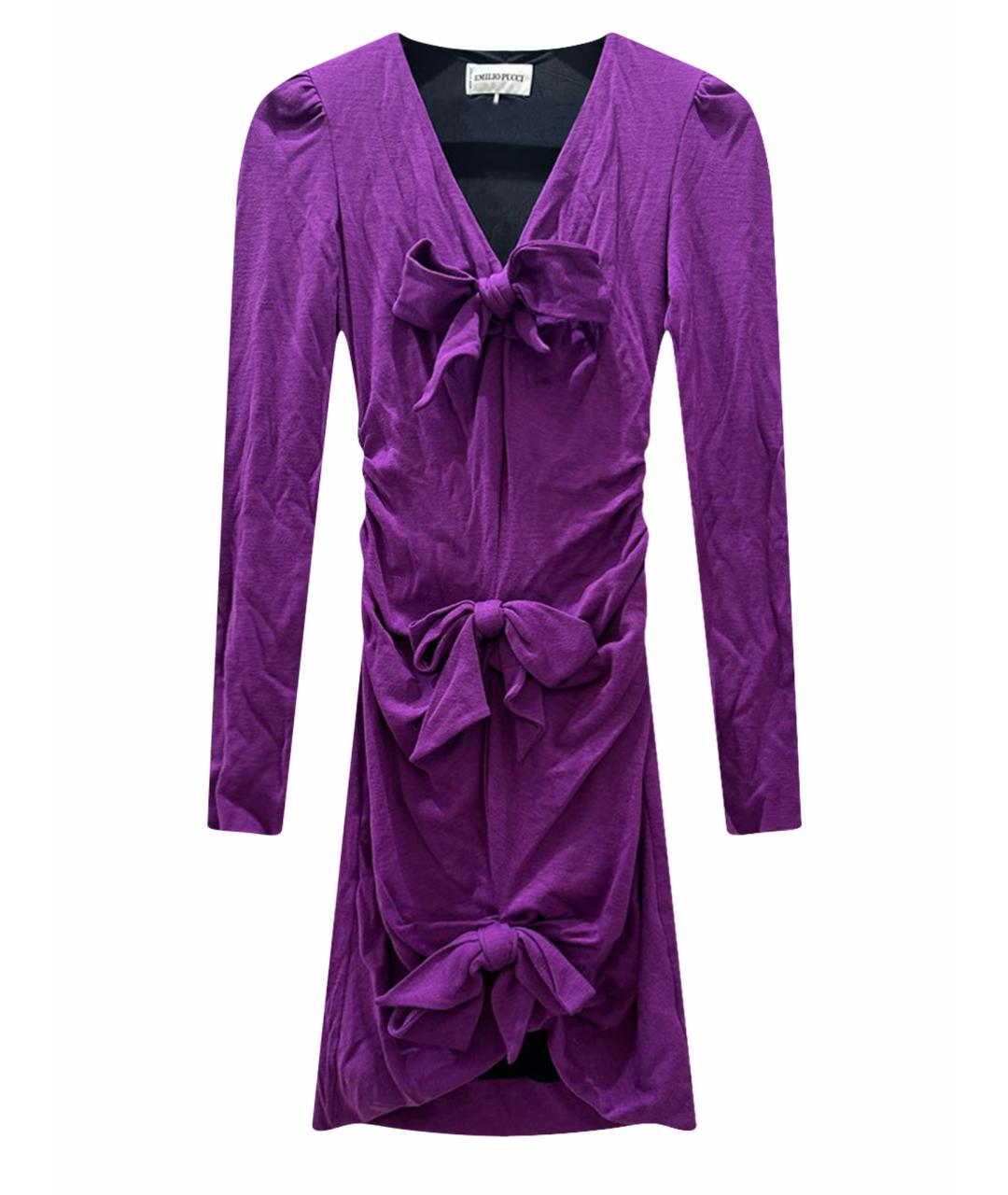 EMILIO PUCCI Фиолетовое полиамидовое коктейльное платье, фото 1