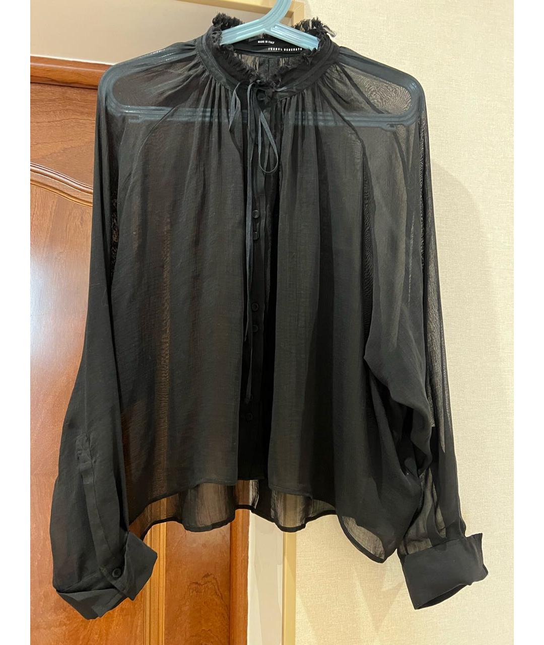 ISABEL BENENATO Черная шелковая блузы, фото 6
