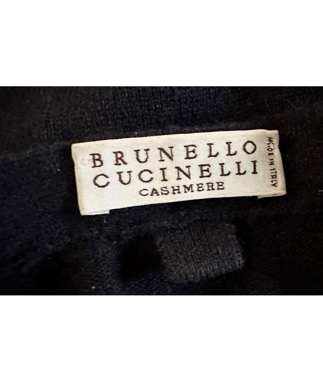 BRUNELLO CUCINELLI Темно-синий кашемировый джемпер / свитер, фото 4