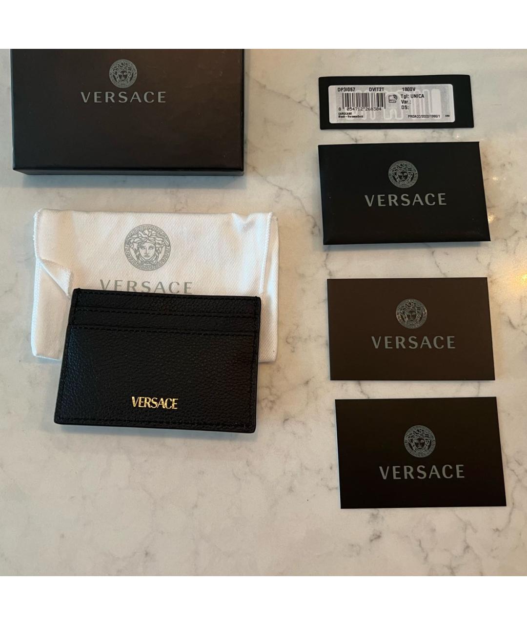VERSACE Черный кожаный кардхолдер, фото 6