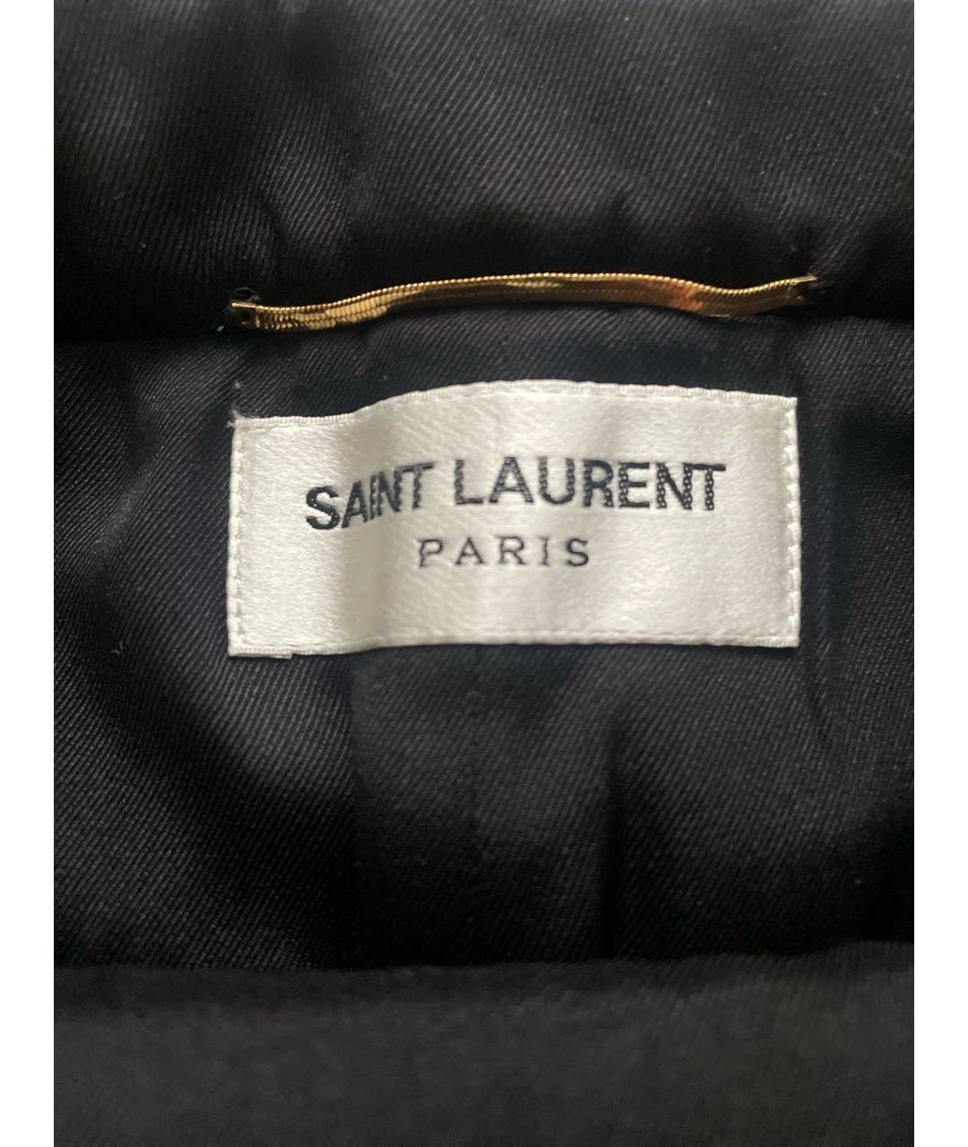 SAINT LAURENT Черная шерстяная юбка мини, фото 3