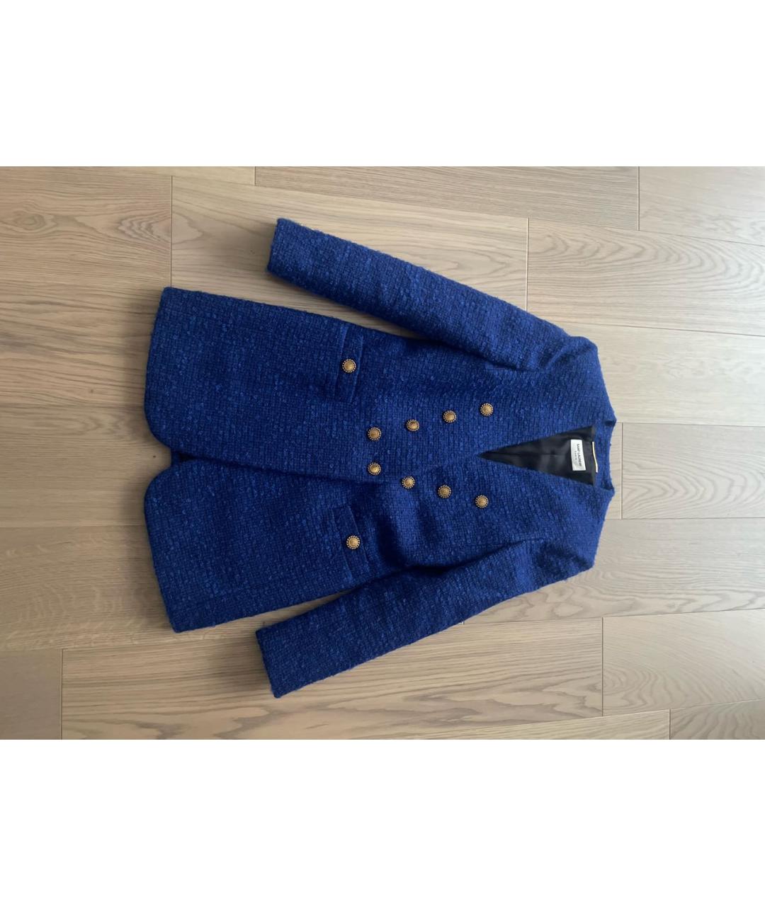 SAINT LAURENT Синий шерстяной жакет/пиджак, фото 5