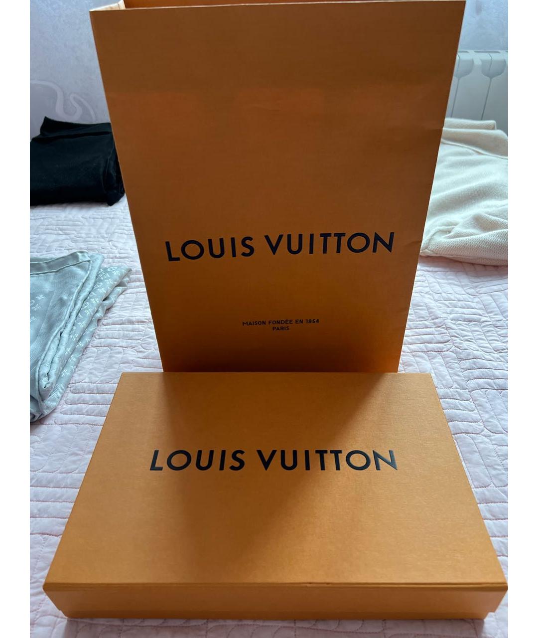 LOUIS VUITTON PRE-OWNED Бирюзовый шерстяной шарф, фото 5