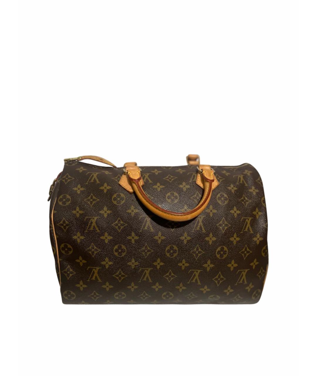 LOUIS VUITTON Коричневая кожаная сумка с короткими ручками, фото 1
