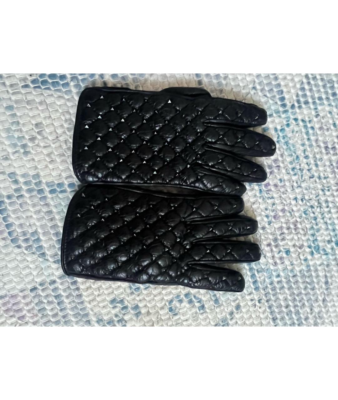 VALENTINO Черные синтетические перчатки, фото 7
