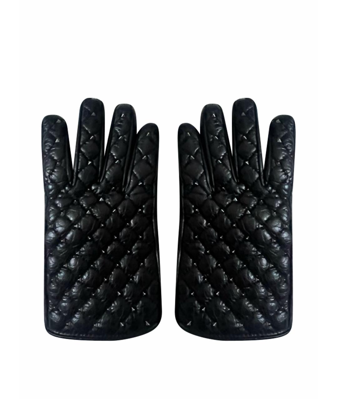 VALENTINO Черные синтетические перчатки, фото 1