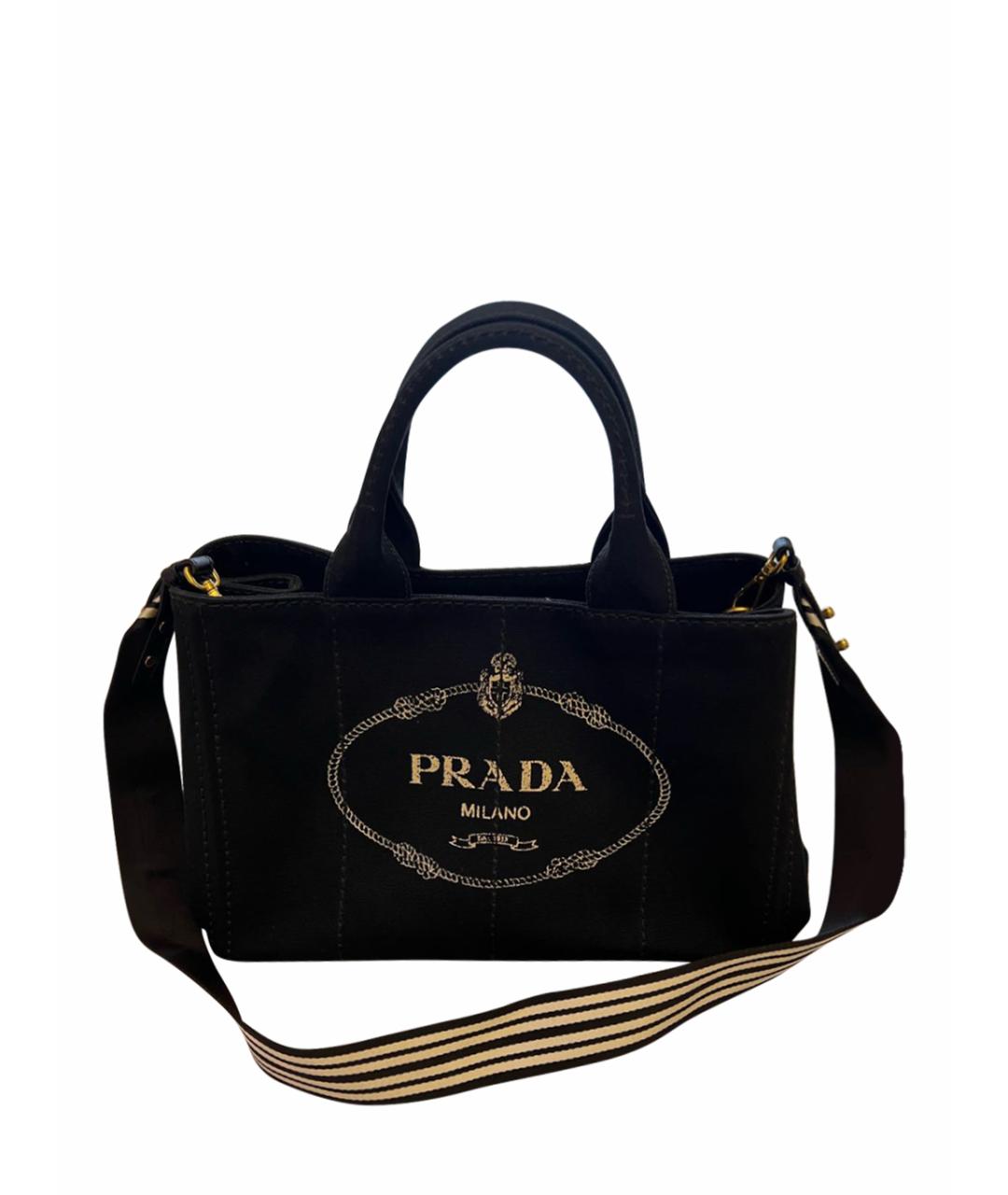 PRADA Черная тканевая пляжная сумка, фото 1