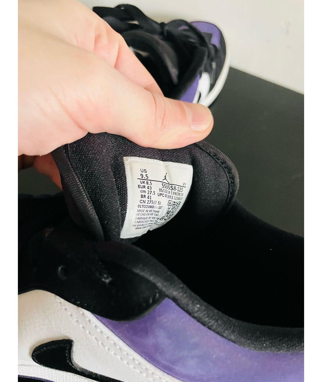 JORDAN Фиолетовые нубуковые низкие кроссовки / кеды, фото 6