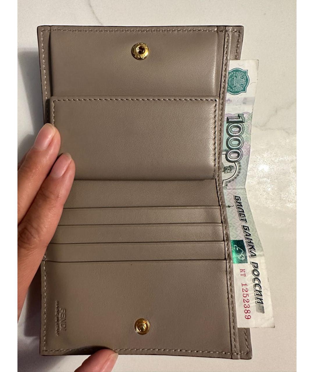 FENDI Розовый кожаный кошелек, фото 6