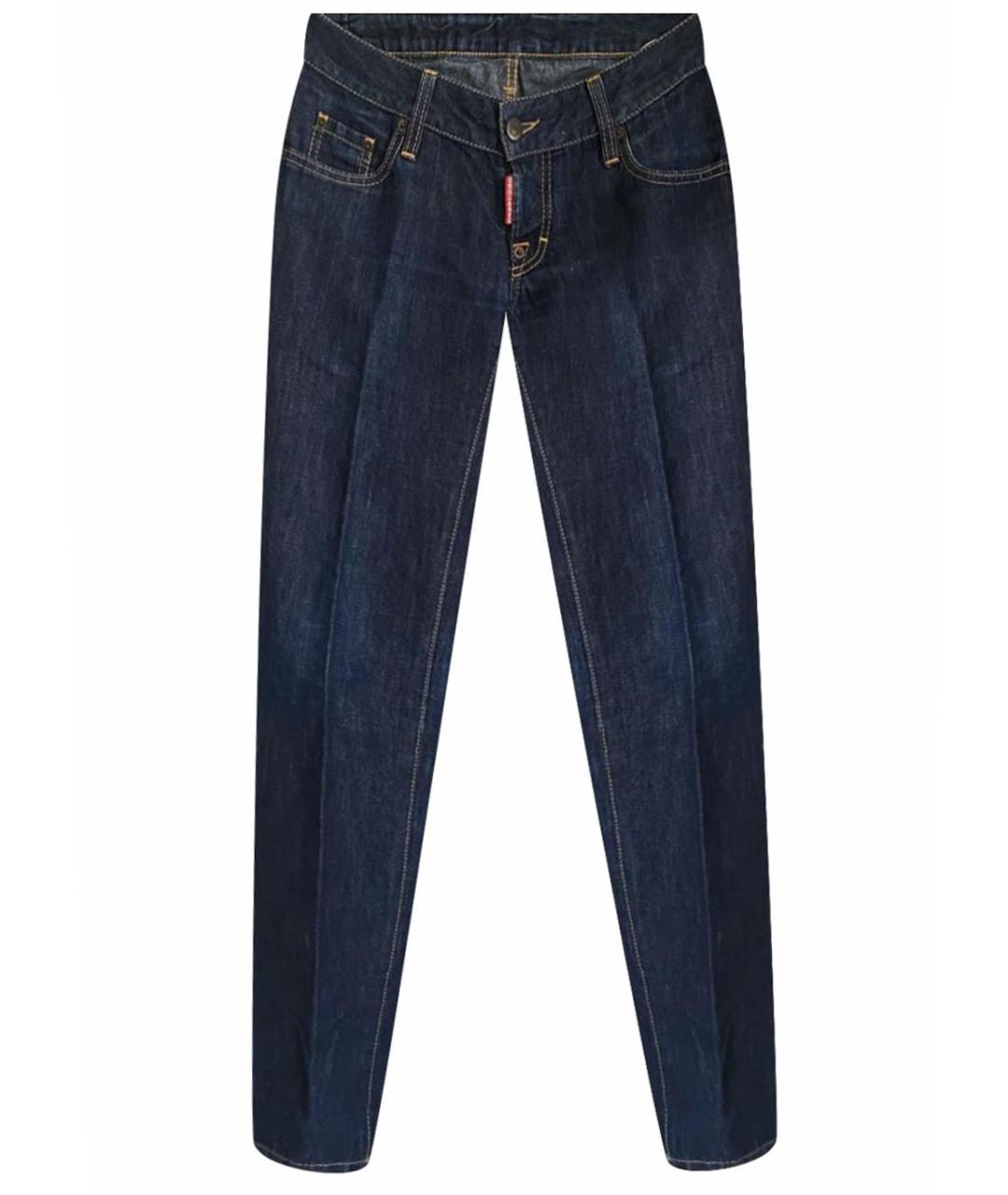 DSQUARED2 Темно-синие хлопковые прямые джинсы, фото 1