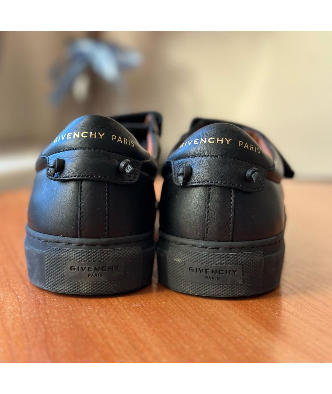 GIVENCHY Черные кожаные низкие кроссовки / кеды, фото 4