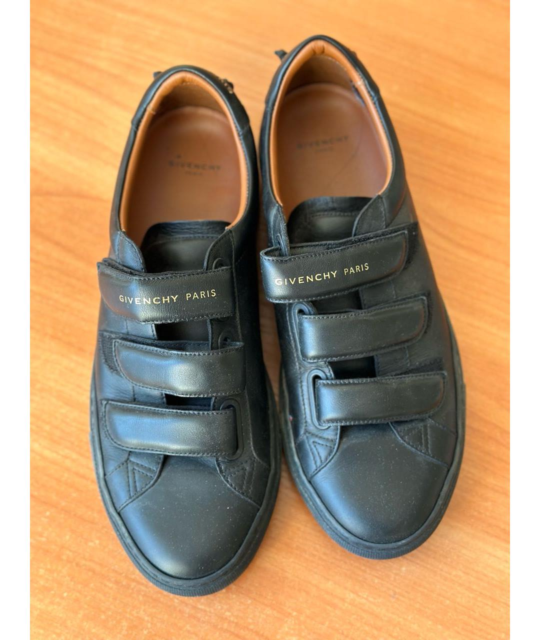 GIVENCHY Черные кожаные низкие кроссовки / кеды, фото 2