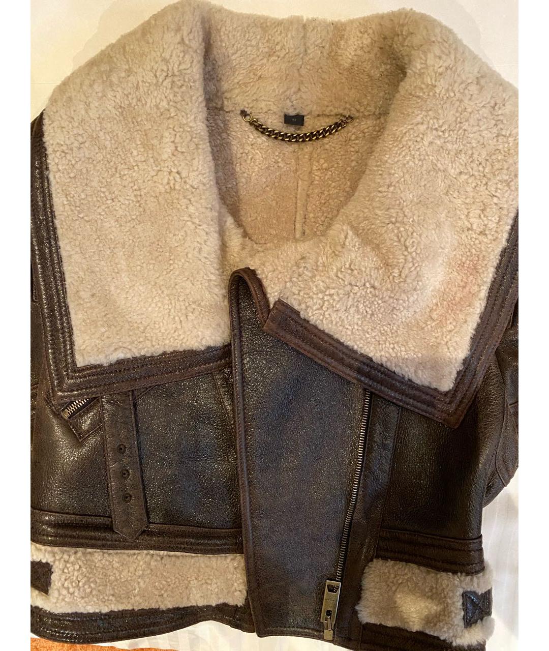 BURBERRY Коричневая кожаная дубленка, фото 3