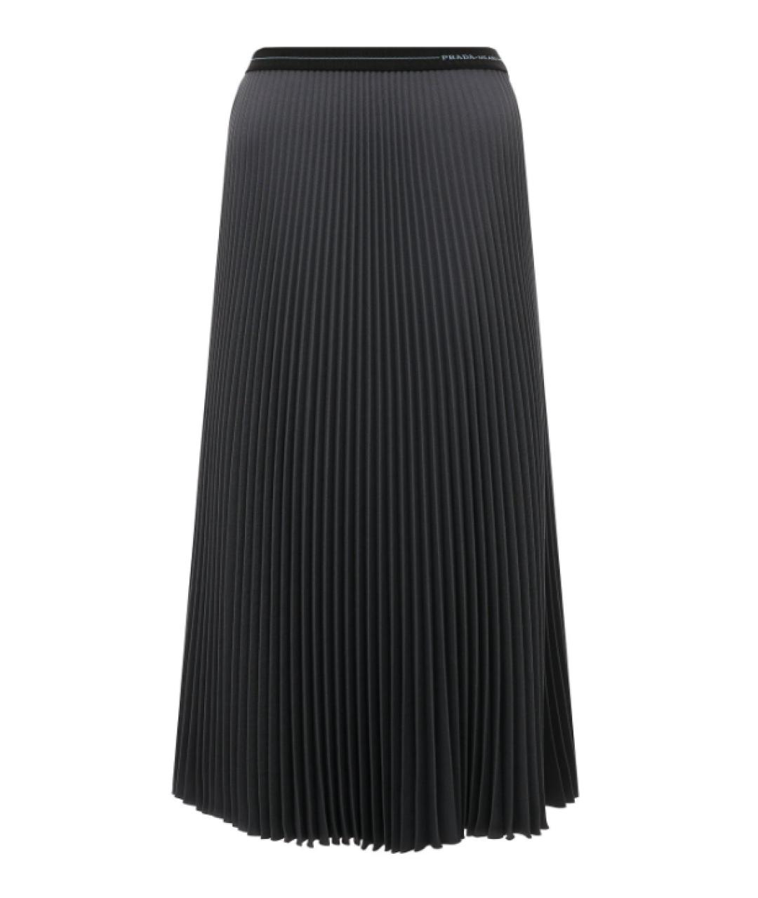 PRADA Черная полиэстеровая юбка макси, фото 1