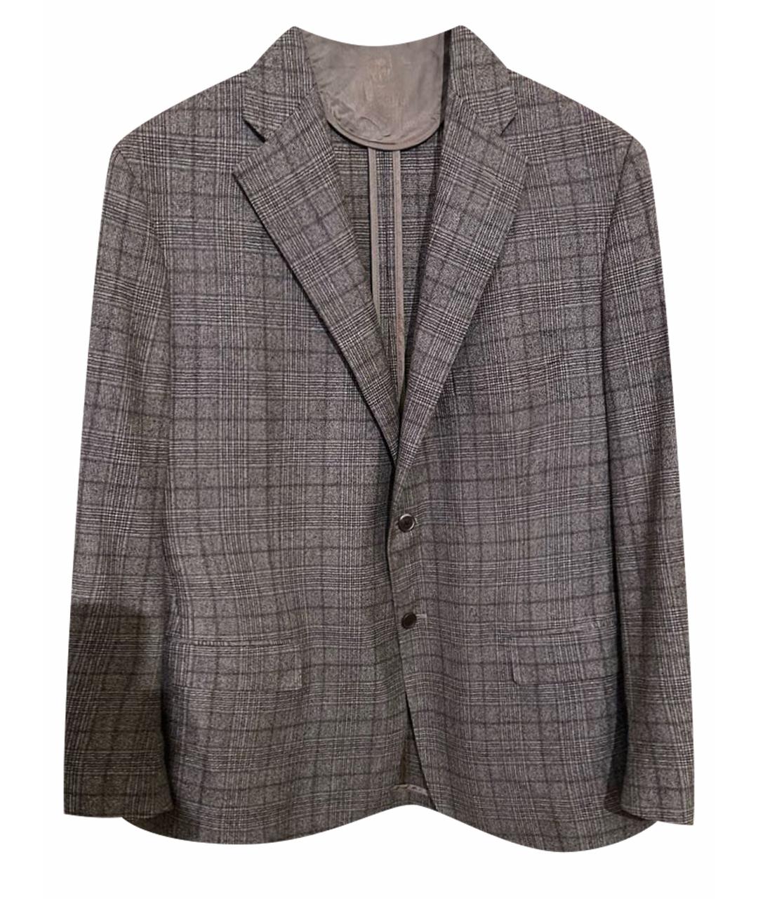 CORNELIANI Коричневый шерстяной пиджак, фото 1