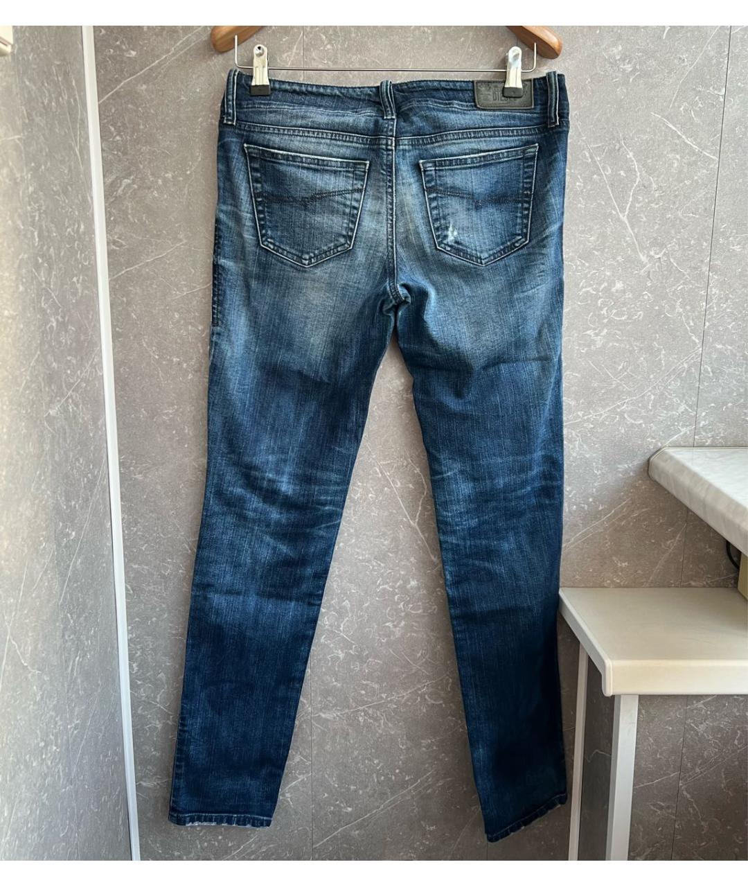 DIESEL Синие хлопко-эластановые прямые джинсы, фото 2