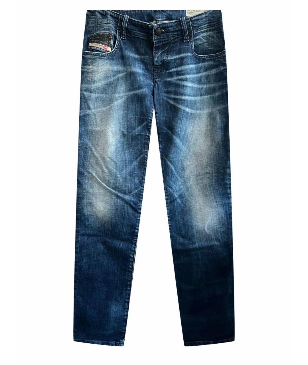 DIESEL Синие хлопко-эластановые прямые джинсы, фото 1