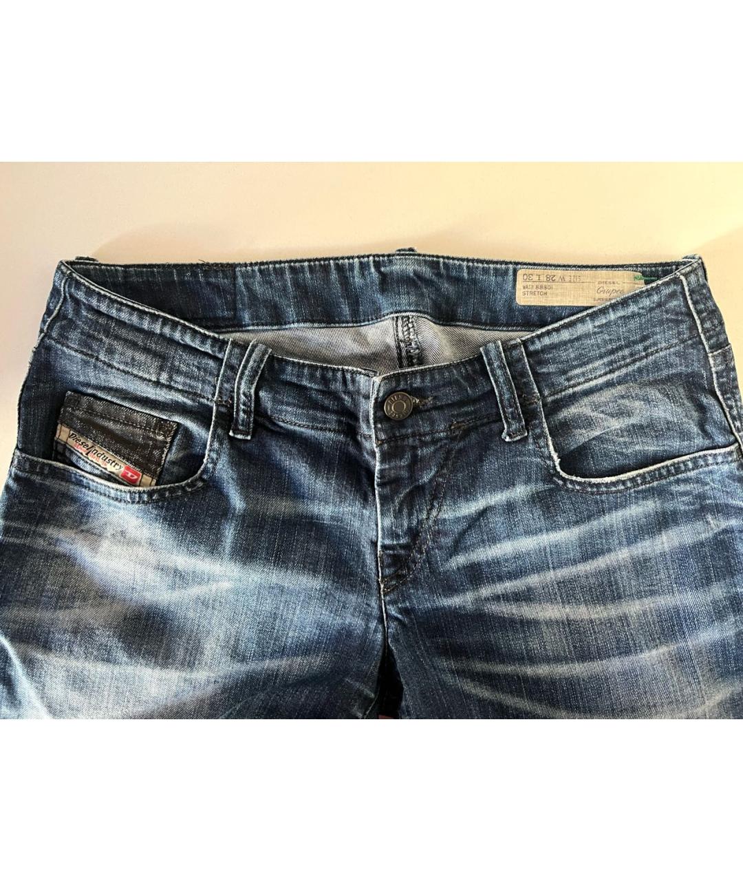 DIESEL Синие хлопко-эластановые прямые джинсы, фото 3