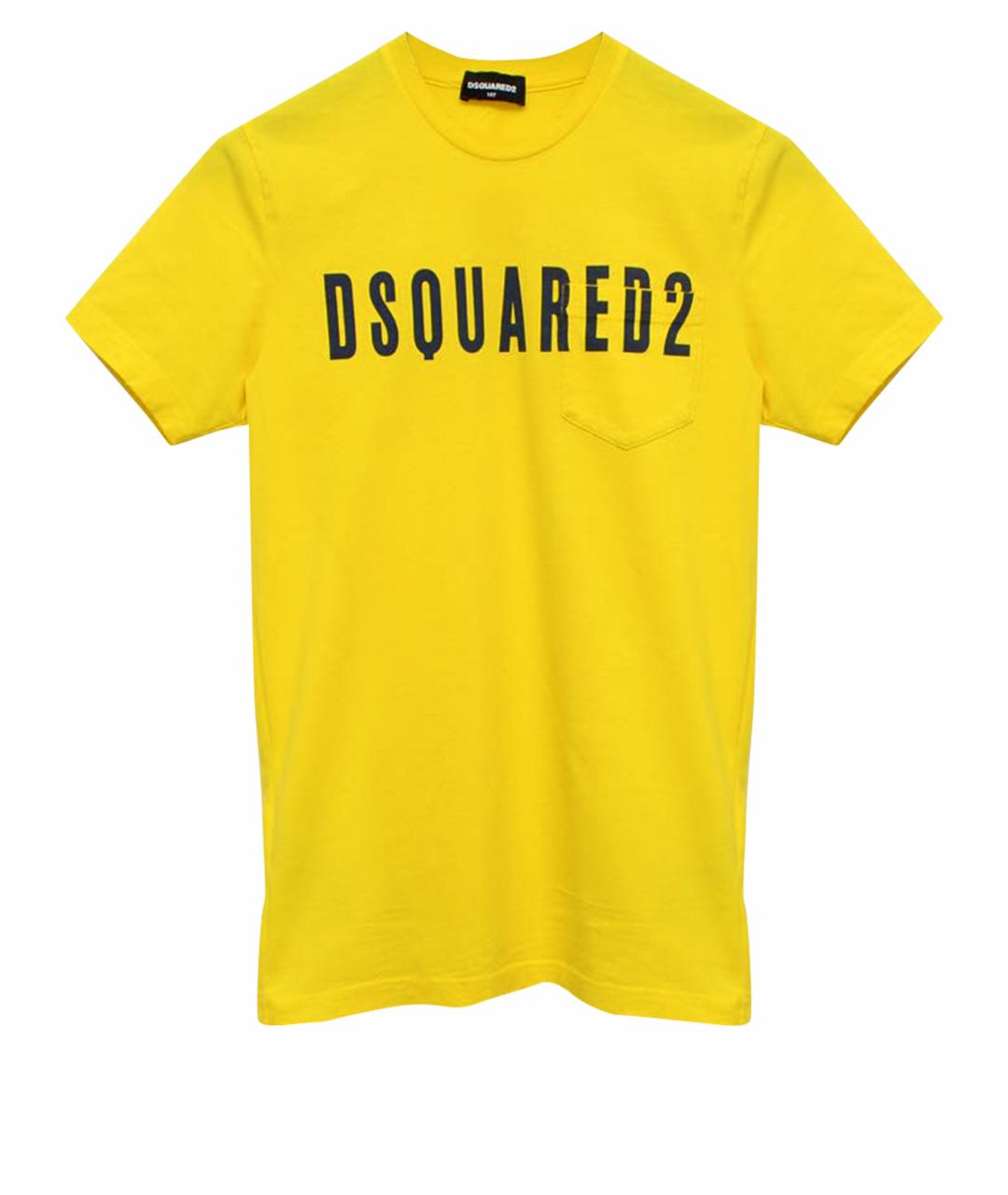 DSQUARED2 KIDS Желтая хлопковая детская футболка, фото 1