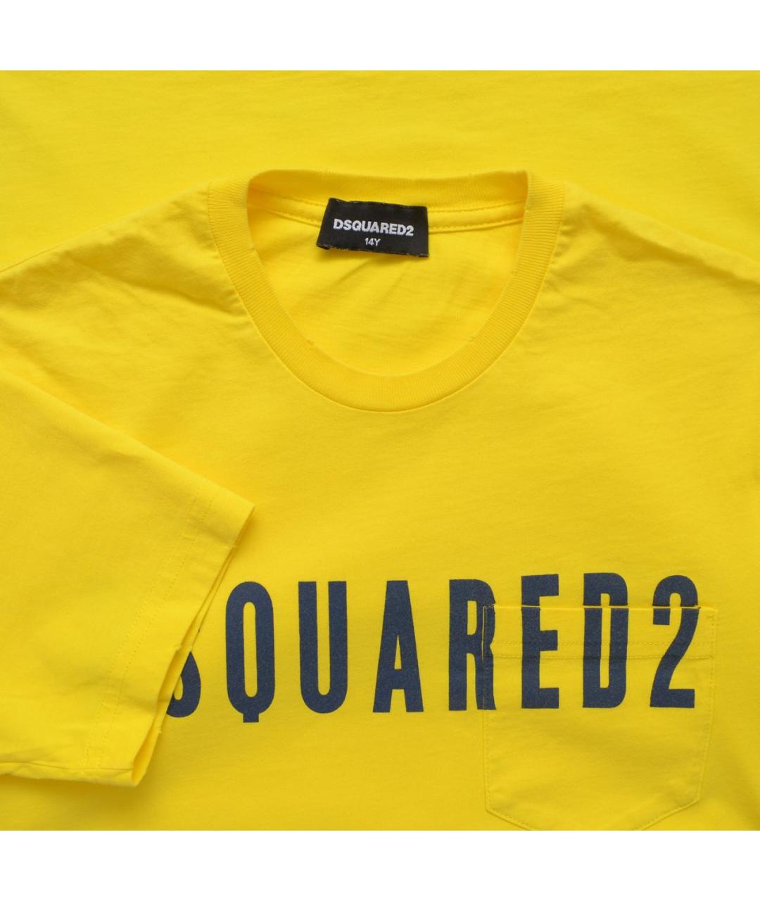 DSQUARED2 KIDS Желтая хлопковая детская футболка, фото 2