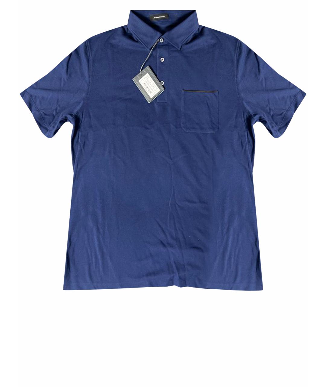 ERMENEGILDO ZEGNA Темно-синяя хлопковая футболка, фото 1