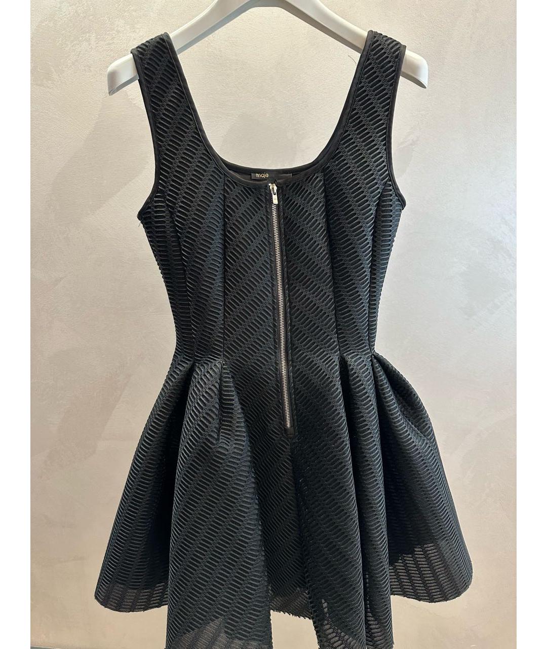 MAJE Черное полиэстеровое коктейльное платье, фото 6