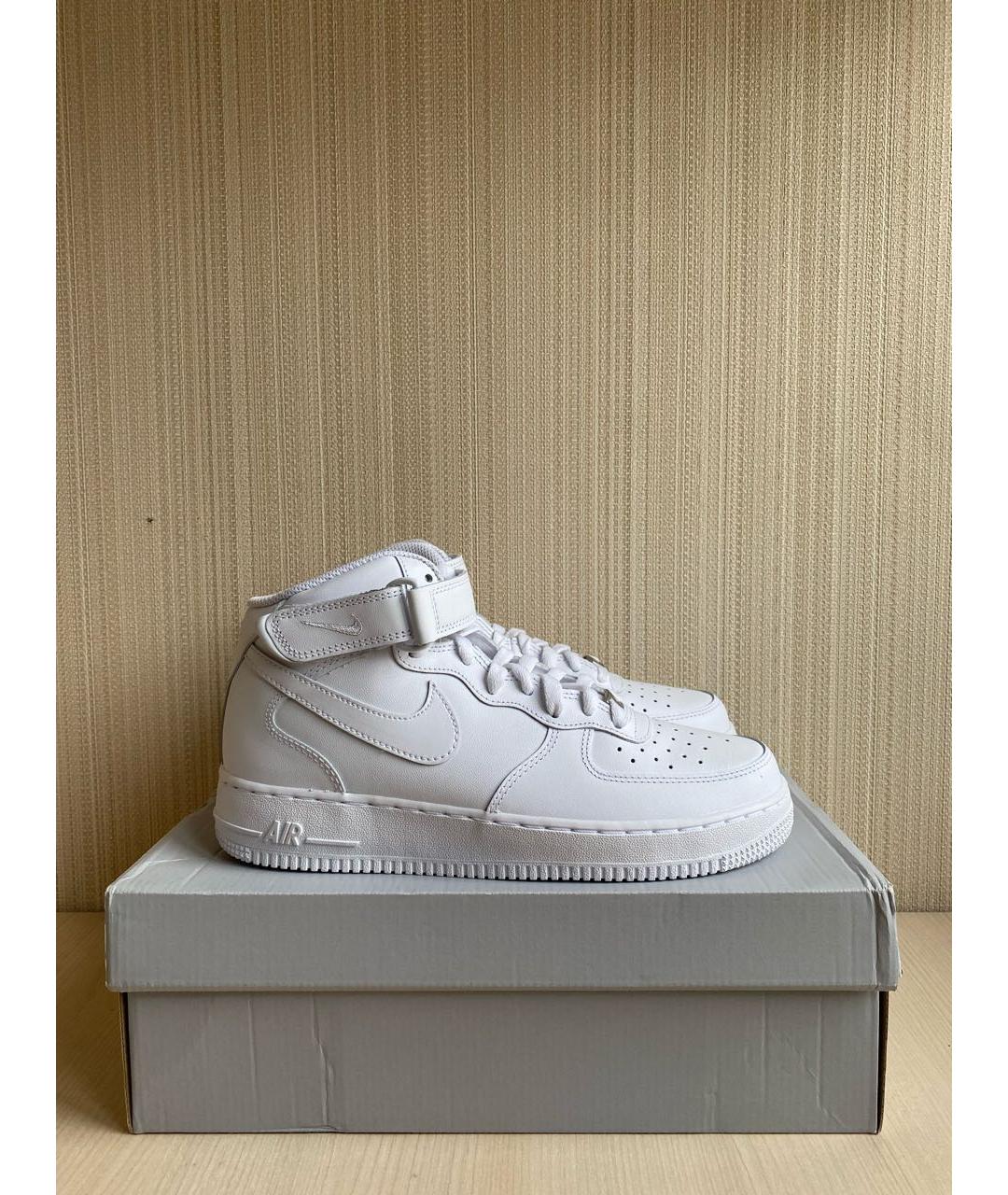 NIKE Белые кожаные высокие кроссовки / кеды, фото 8