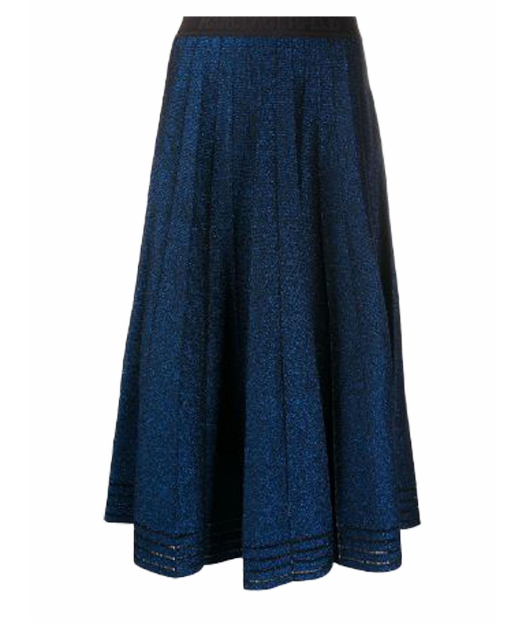 KARL LAGERFELD Темно-синяя вискозная юбка миди, фото 1