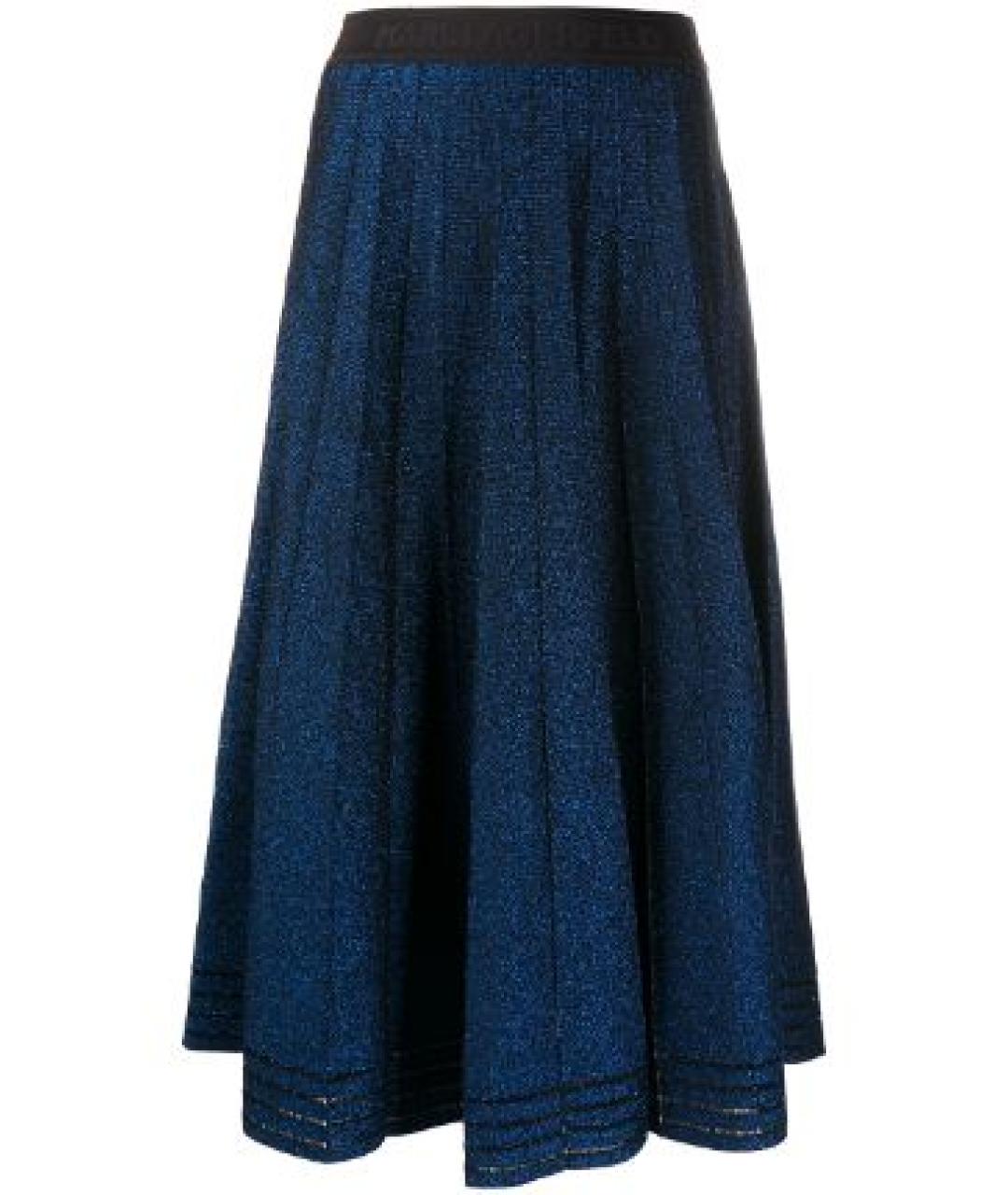 KARL LAGERFELD Темно-синяя вискозная юбка миди, фото 6