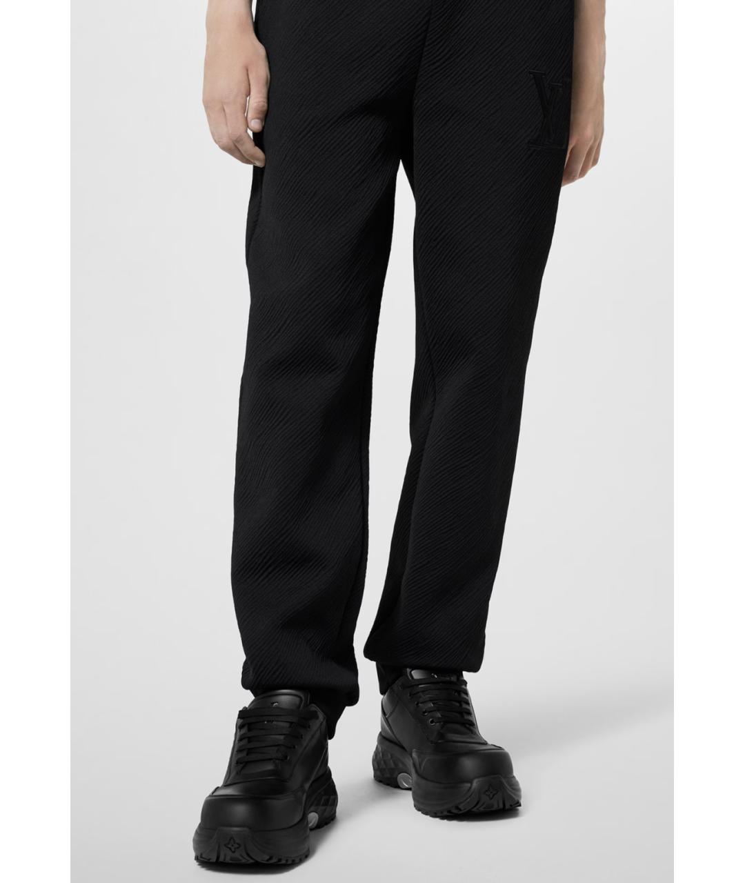 LOUIS VUITTON PRE-OWNED Черные полиэстеровые повседневные брюки, фото 3