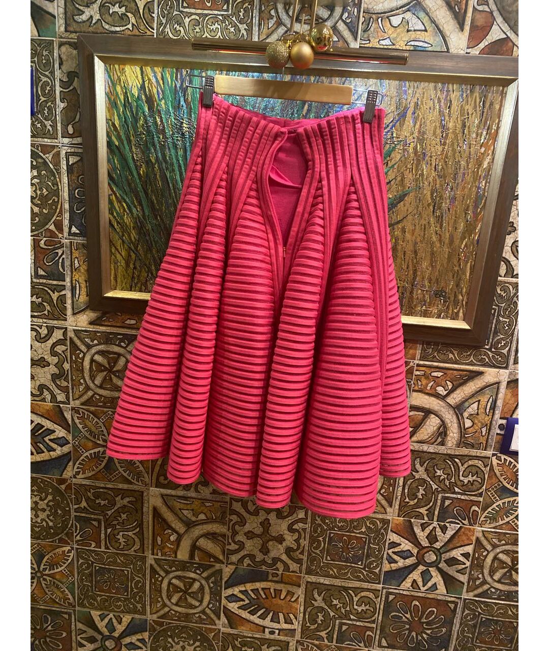 MAJE Розовая юбка миди, фото 2