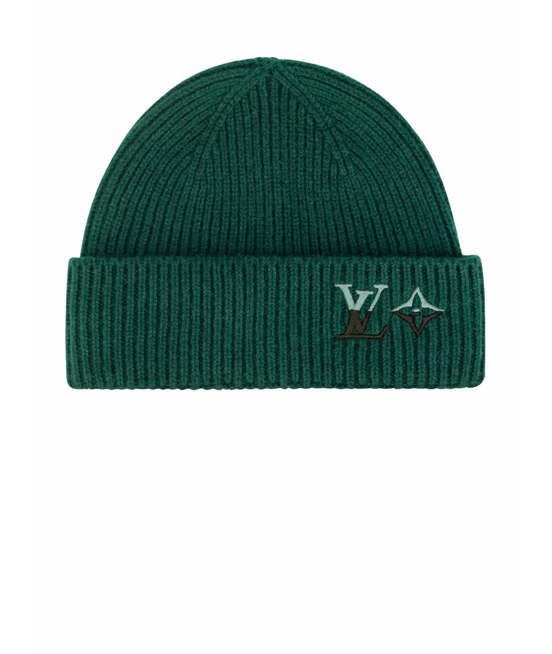 LOUIS VUITTON PRE-OWNED Зеленая кашемировая шапка, фото 1