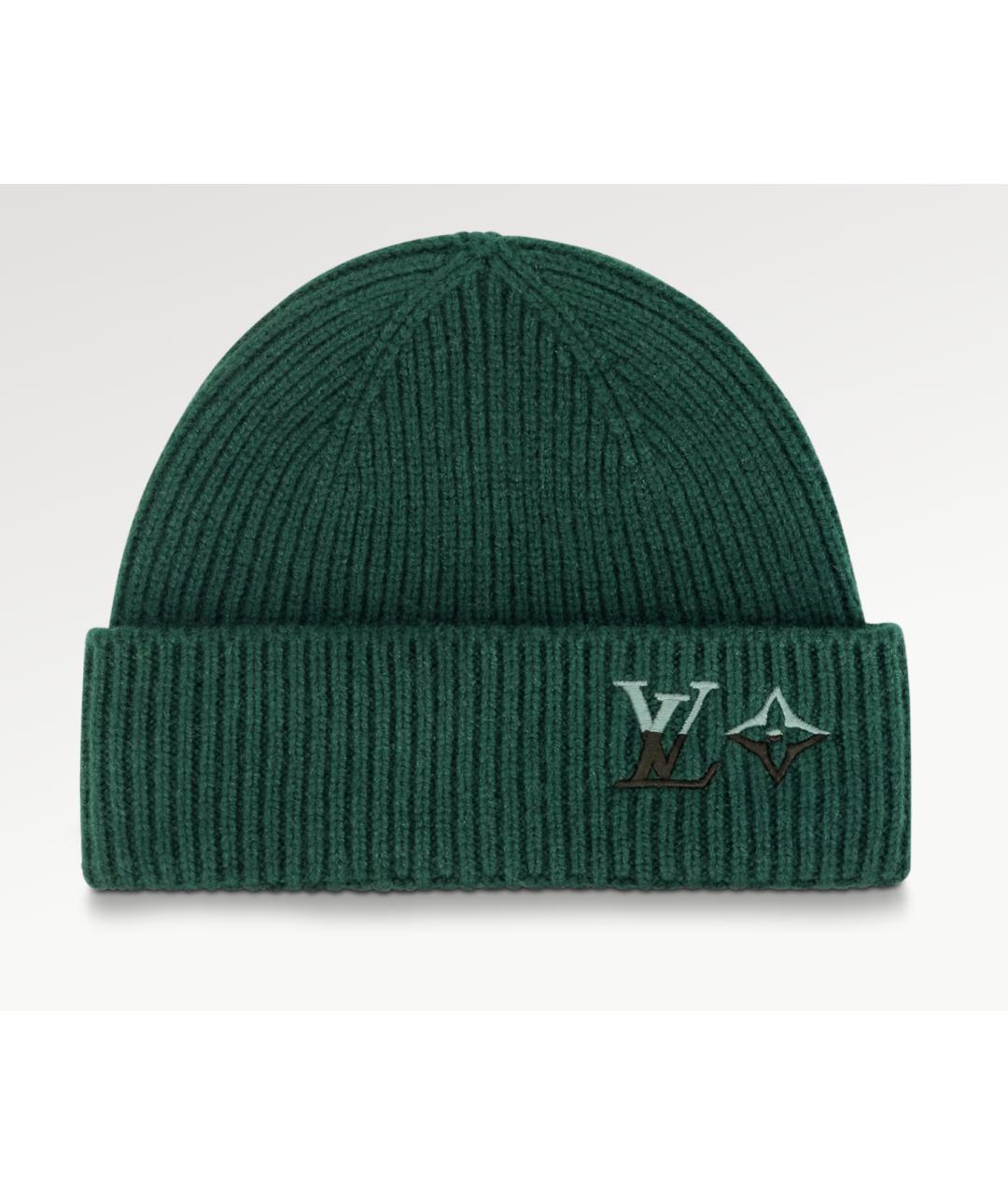 LOUIS VUITTON PRE-OWNED Зеленая кашемировая шапка, фото 4