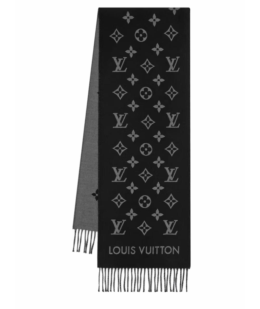 LOUIS VUITTON Серый шерстяной шарф, фото 1