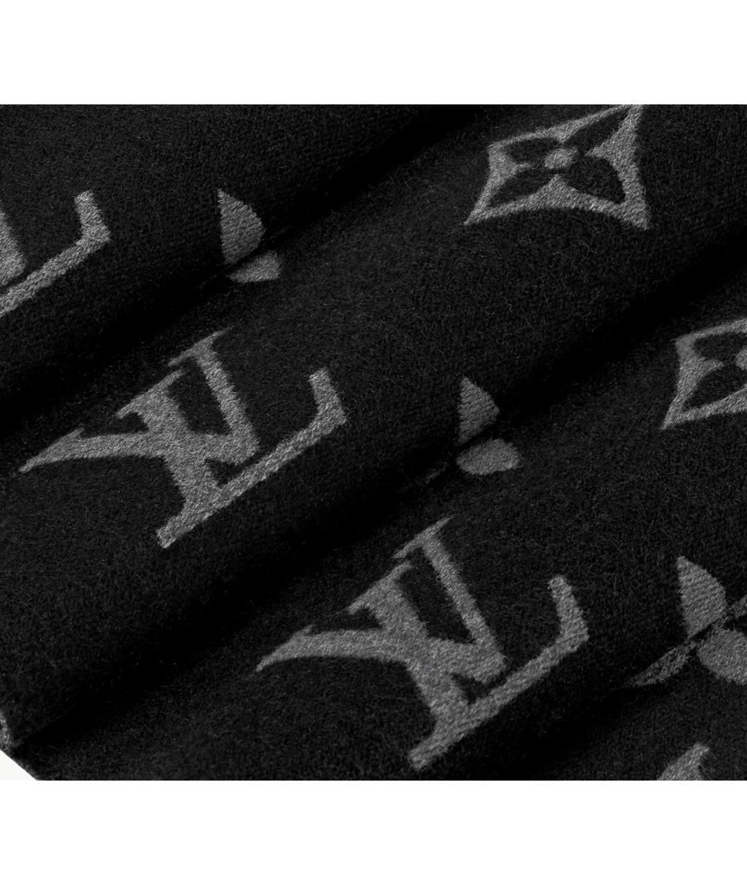 LOUIS VUITTON Серый шерстяной шарф, фото 3