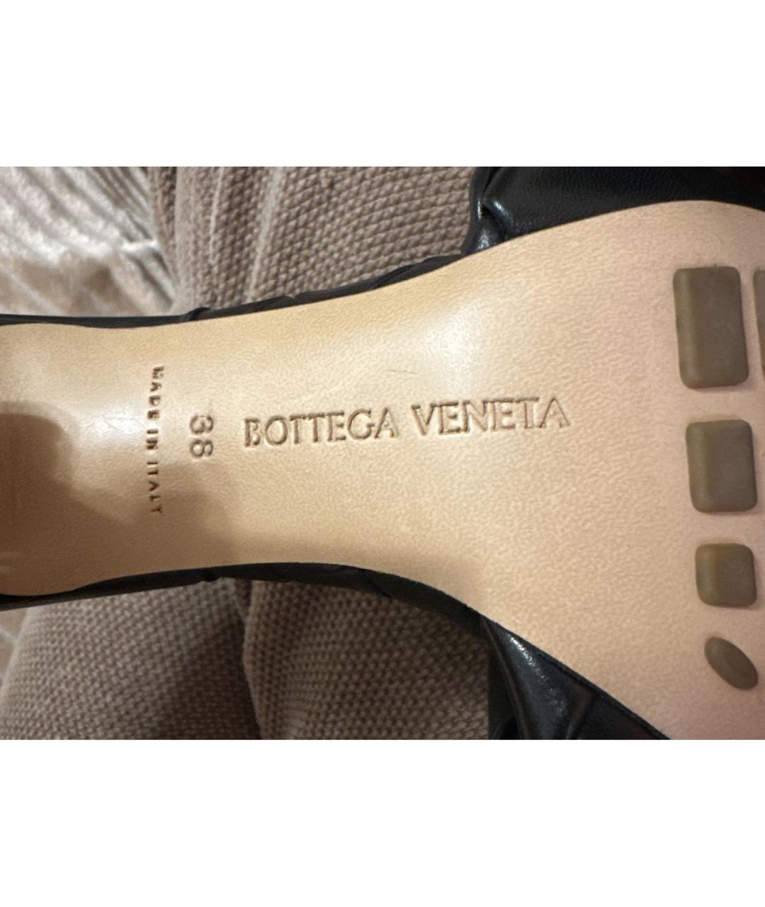 BOTTEGA VENETA Черные кожаные мюли, фото 6