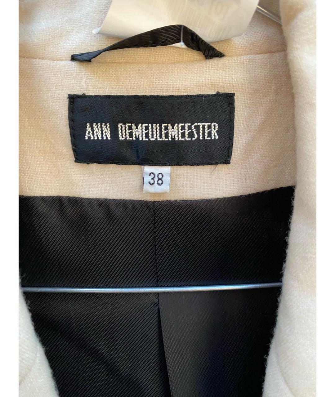 ANN DEMEULEMEESTER Бежевый шерстяной жакет/пиджак, фото 3
