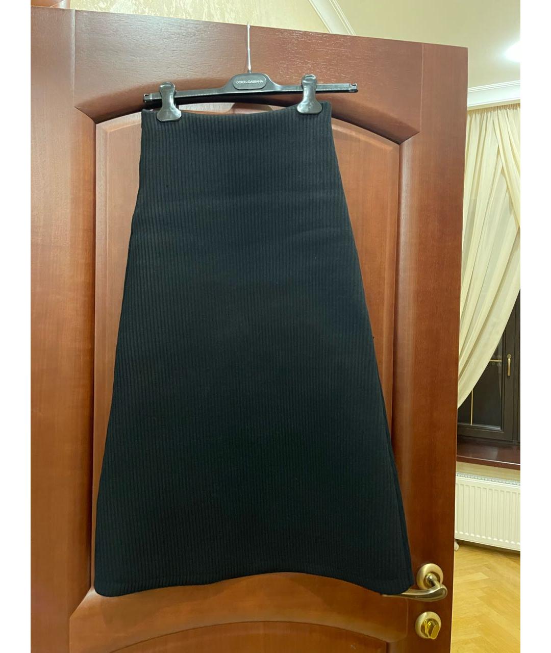 BALENCIAGA Черная вискозная юбка миди, фото 7